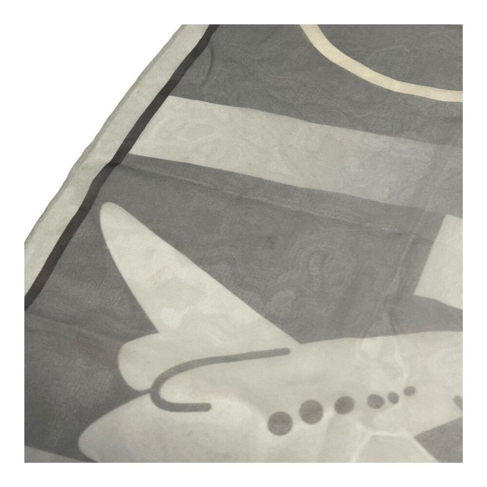 RARE Chanel NY NYC Travel Gray Paris Silk Square Scarf 26" New York City READ - Picture 4 of 7